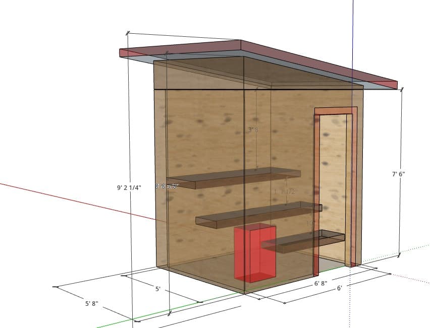 3D SketchUp sauna model